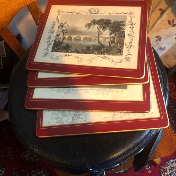 Four vintage pimpernel cork like placemats, made in England - used good shape - Picture 1 of 6